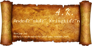 Andráskó Krisztián névjegykártya